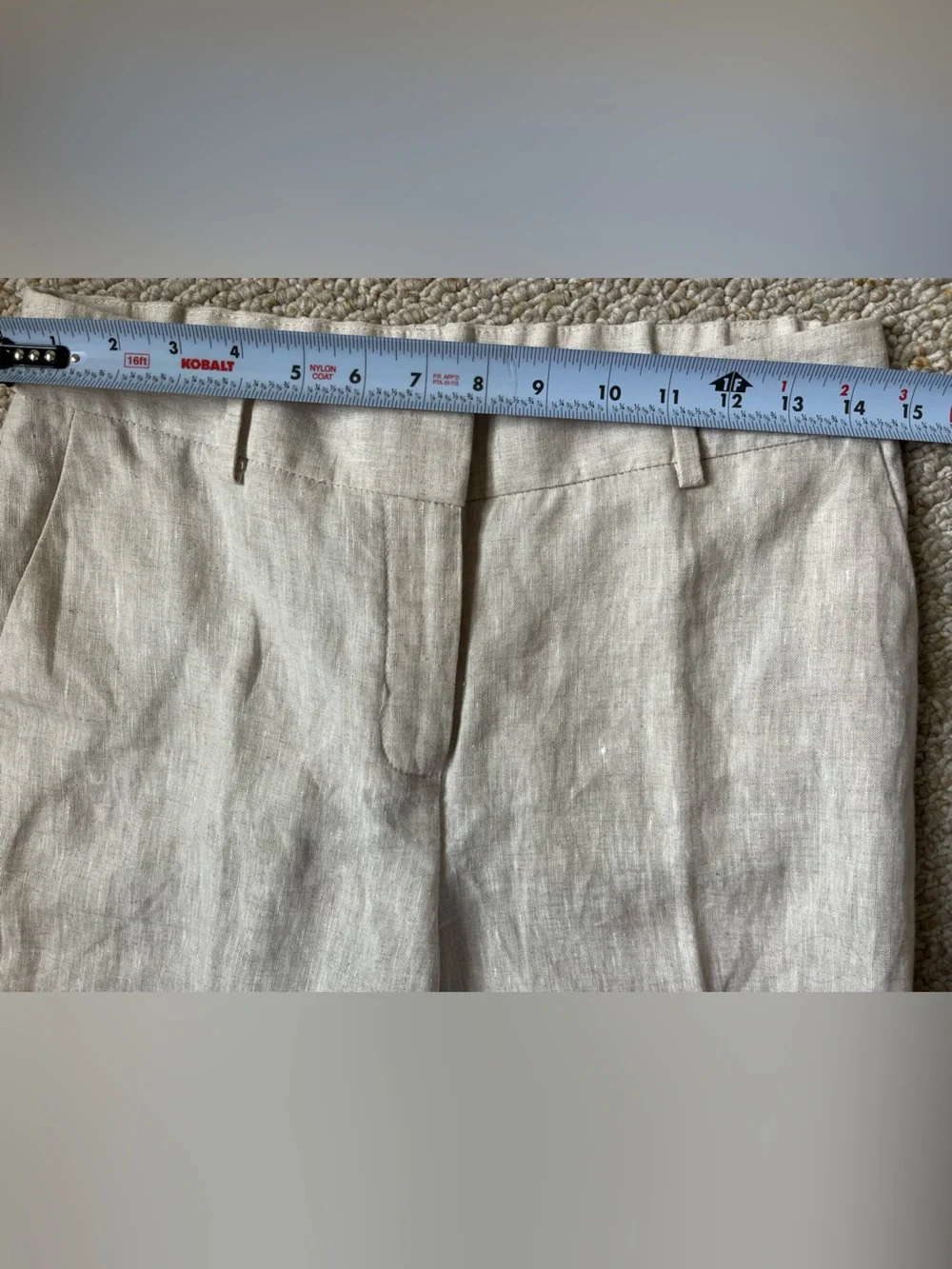 Talbots 100% Linen Straight Leg ankle trouser pant size 2